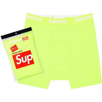 Green Supreme Hanes® Boxer Briefs (2 Pack) Underwear | Supreme 539UT